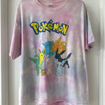 Pokémon Pokemon Eevee Evolutions Pink & Blue Tie-Dye Graphic T-Shirt, Size XL Photo 0
