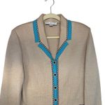 St. John Collection Vintage Beige Knit Cardigan Luxury Old Money Classic Size 10 Photo 3