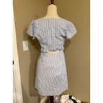 Lulus Blue and White Striped Mini Dress Cutout Tie Front Short Sleeve S Photo 1