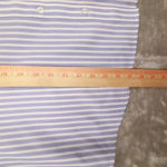 Chico's  Blue White Striped No Iron‎ Cool Max Button Up Shirt size 3 XL Career Photo 4