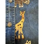 Keren Hart Denim Shirt Women Size Small Embroidered‎ Long Sleeve Safari Read Blue Photo 5