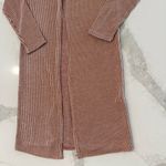 Urban Rose Long Duster Striped Lightweight Cardigan Sweater Womens Small Rust Photo 1