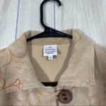 Focus Lagenlook Floral Corduroy Western Wear Boho Lightweight Layer Jacket Small Tan Photo 8
