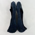 Tory Burch  Minnie Suede Leather Travel Ballet Flat 7.5 Navy Blue Foldable Photo 2