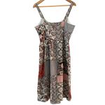 Rachel Zoe ‎ Linen Patchwork Floral Paisley Midi Dress Pockets Multicolor Size 10 Photo 3