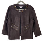 Allison Daley  Brown Faux Suede Jacket Medium Photo 0