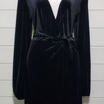 Gianni Bini Midnight Glamour Leighton Wrap Velvet Dress. Size: S Photo 0