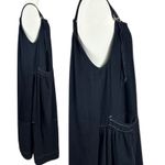 Free People  Oversized Chambray Denim Machu Barrel Midi Dress Black Size Large Photo 4