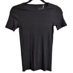 Everlane NWT  Black Short Sleeve Ribbed Knit Crew Neck T-Shirt XS Photo 0