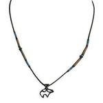 Vtg Southwestern 925 Single Strand Turquoise Zuni Bear Liquid silver necklace Photo 0