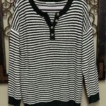 Pink Clover  striped button knit sweater Photo 0