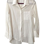 ZARA  Draped‎ Button Down Oversized Blouse White Medium Photo 0