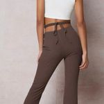 SheIn Brown Flare Tie Pants Photo 1