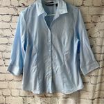 Eddie Bauer  Women’s Blue Striped Collared Button Down Shirt Photo 0