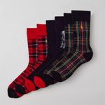 Polo Ralph Lauren Plaid Dog Crew Sock 3-Pack Gift Box NIB Photo 1