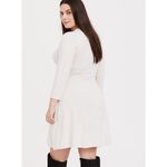Torrid Light Gray Mini Sweater Cross Front Skater Dress 18/20 2X Photo 6