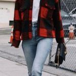 ANINE BING  Bobbi Flannel Jacket Red Coat  Size XS Photo 0