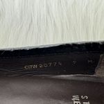 Stuart Weitzman Women's  Genuine Leather Croc Embossed Tassel Loafer Sz 9M Black Photo 6