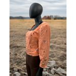 a.n.a  Orange Floral Square Neck Puff‎ Sleeve Top - Size S Photo 1