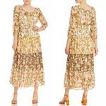 Fig and Flower Floral Pattern CottageCore Prairie Maxi Dress Banded Waist Large Photo 13