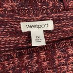 Westport Wine-colored sweater from with curved hem and mixed stitching, size 2x Photo 3