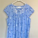 Eileen West Blue Hydrangea Woven Cotton Nightgown S Blue Photo 2
