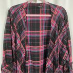 Torrid Purple Plaid Open Front Fringe Flannel Cardigan Jacket Sz.4 Photo 6