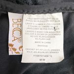 Becca  Colorplay Black Crochet One Piece Swimsuit Size Medium Deep V Lace Plunge Photo 10