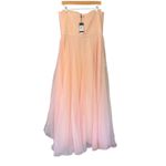 Theia‎ Teresa Strapless Draped Tulle Gown Blush Pink Size 14 NWT Photo 4