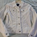 The Limited  womens small white button front jean jacket stretch Photo 0