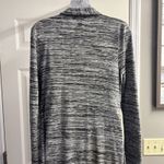 White House | Black Market Heather Black Creamy White Open Front Long Cardigan- Me Photo 8