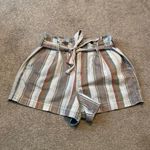 American Eagle  Mom Shorts Striped‎ High Waisted Tie Belt Womens Casual Photo 1