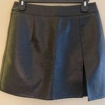LIONESS Rizzo Mini Skirt Black Faux Leather Slit US 0 XXS Sexy Party XXS Photo 0