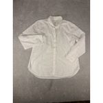 Garnet Hill  white‎ button up foral blouse size 12 organic pima cotton Photo 2