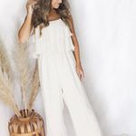VICI white ivory layered flounce jumpsuit romper  Photo 0