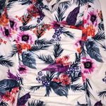 Swimsuits For All Size 8 Tropical Floral Tankini Top White Purple Ruched Photo 4