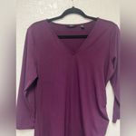 Betabrand Eggplant Purple Long Sleeve V Neck Top Size Medium Photo 3