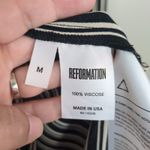 Reformation Black Striped Violet Blouse Sheer Viscose Button Front Womens Medium Photo 3