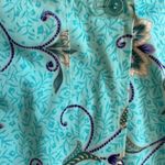 Talbots Stretch Cotton Maxi Wrap Skirt Turquoise Tropical Floral Size 12 NWOT Photo 7
