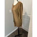 POL P.O.L Faux Suede Lace-Up Tunic Top‎ L Brown Boho Tassel Tie Ruched Dress ELD07 Photo 1