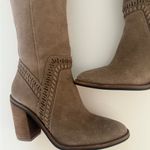 Vince Camuto Madalee Stylish gray/ Tan Suede Leather Knee-High Boots Sz 8 Photo 1