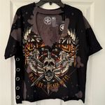 Affliction  Setlist Cut-Out Women’s Black T-Shirt Size Medium Photo 4