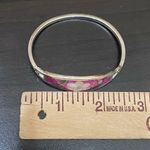Vintage Alpaca Mexico Mexican Silver Mother of Pearl Inlaid ID Cuff Bracelet Photo 7