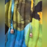 Sunny Leigh  blue green short sleeve blouse Photo 1