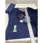 Disney Woman’s Pajama Top XL Eeyore Blue Fleece Lounge Sleepwear Photo 6
