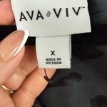 Ava & Viv  Hunter green silk blouse w, black floral print. Photo 4