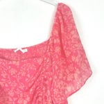 Lush Clothing NWOT Lush Floral Smocked Ruched Top Pink Plus Size 2X NEW Photo 2
