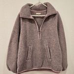 Madewell  Polartec Fleece Half-Zip Jacket Size L in Hthr Cherry Blossom Photo 0