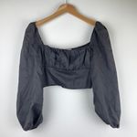 Princess Polly  Ariah Black Long Sleeve Crop Top - Size 2 Photo 2