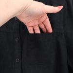 Black Faux Suede Button Top Womens Minimalist Capsue Closet Staple Size PL Photo 2